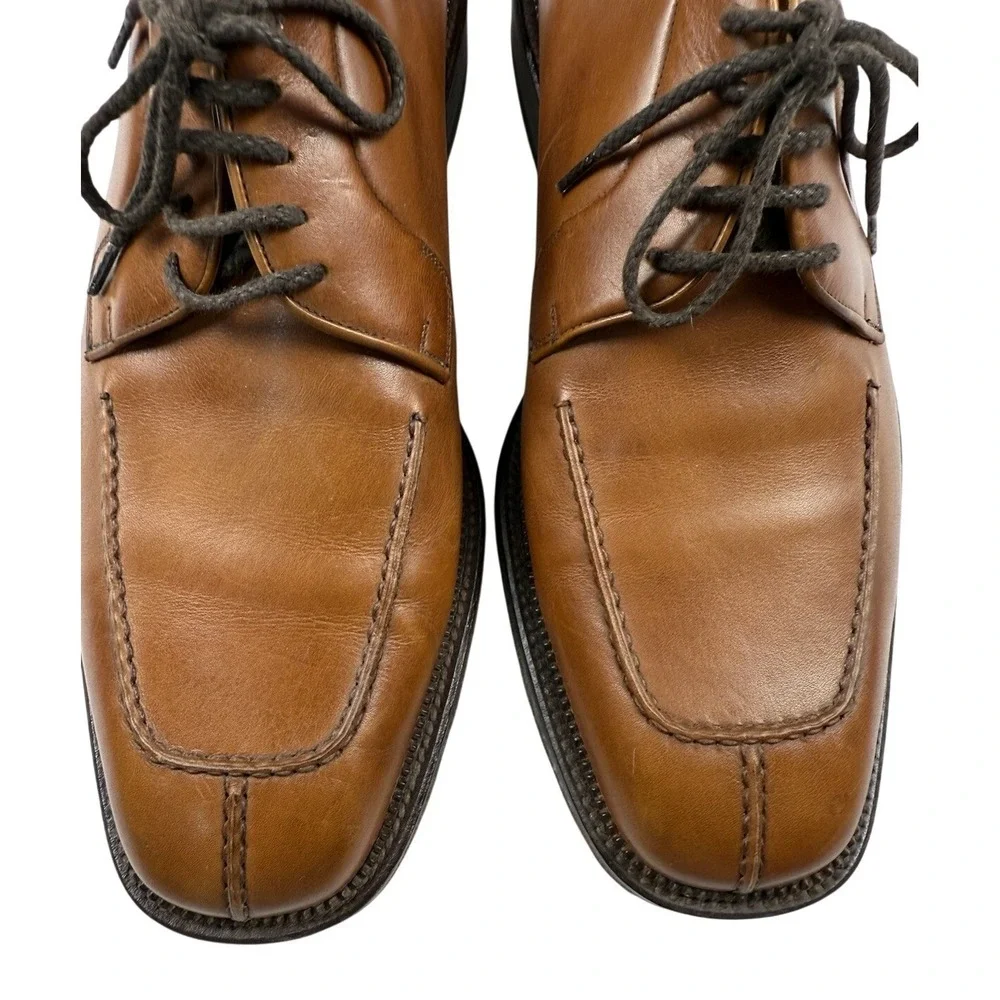 Magnanni Brown Leather Spilt Toe Derby Shoes Men's Size 10 D #8114 Made in Spain